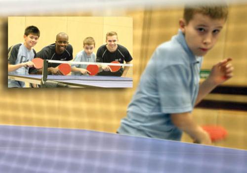 Paddington Academy kids play table tennis with stars of the game