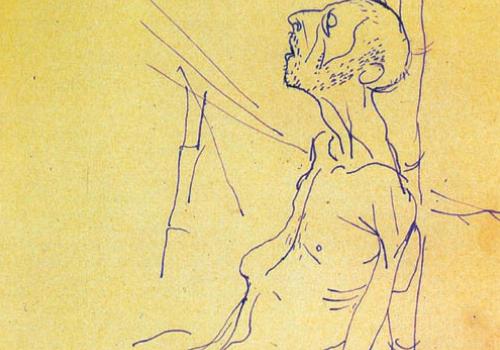 Man Dying of Cholera, 1943 To The Kwai – and Back, War Drawings 1939-45. Detail