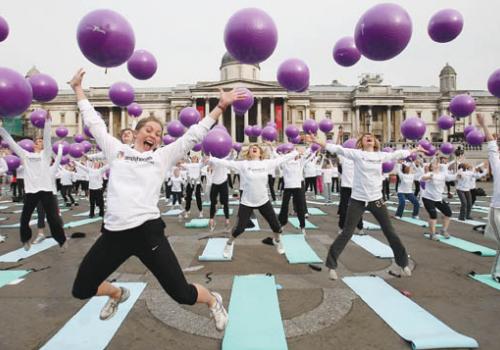  Aerobics UK style in Trafalgar Square