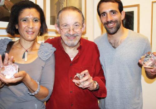 Artists Ashia Thompson, Jose Camacho and  Zion Siton with their awards