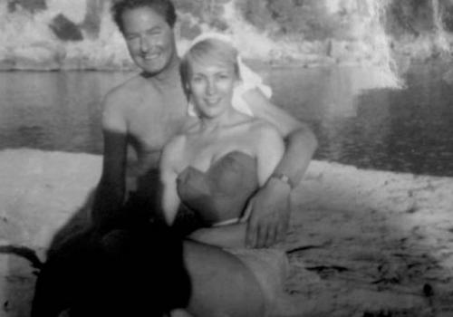 Terence Rattigan with Princess Galitzine in Majorca in 1957