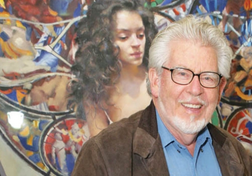 Rolf Harris was among guests at the Clarendon gallery in Dover Street