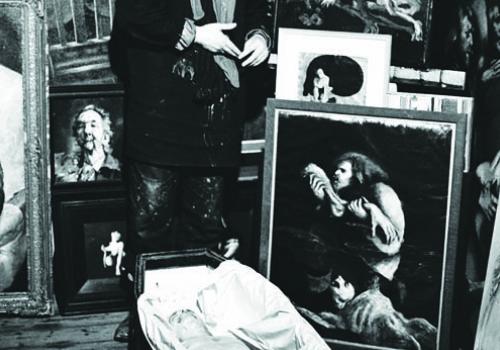 Robert Lenkiewicz with the body of ‘Diogenes’ 