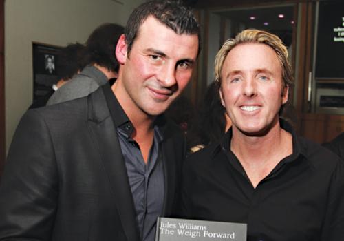 Psychic Jules Williams (right) with boxer Joe Calzaghe