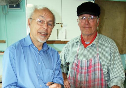 Mike Fenn and Dr Robert MacGibbon at work in the Camden Town Shed