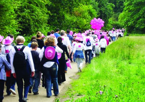 Charity walkers on Hamptead Heath