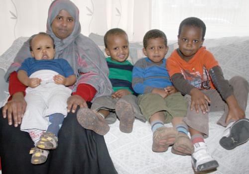 Saida Mahamoud with sons Mohamed, Jamal, Sulaiman and Zakaria 