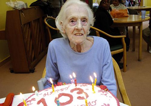 Lilian Adams at her 103rd birthday party