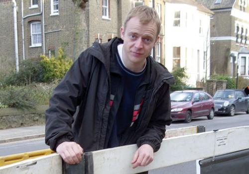 Nick Dearden outside his Hillmarton Road flat