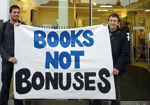 Campaigners outside Barclays bank, Upper Street