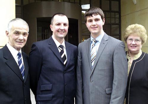 Michael Bitti with his son Luke and parents Bruno and Sheila Bitti