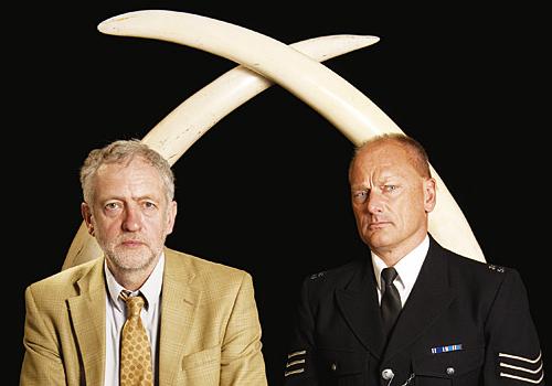 MP Jeremy Corbyn and Sergeant Rowan Healey