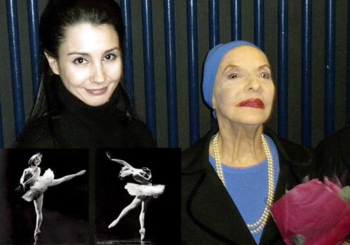 Alicia Alonso (right) with Spanish prima ballerina, Tamara Rojo