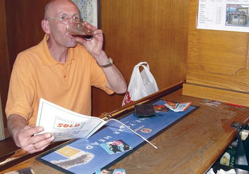 David Twydell enjoying the ‘lovely friendly atmosphere’ of The Den