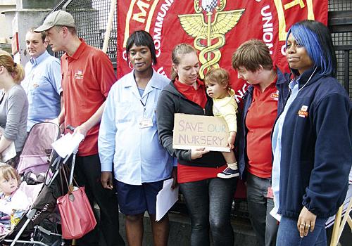 Protests to staff nursery closure announcement