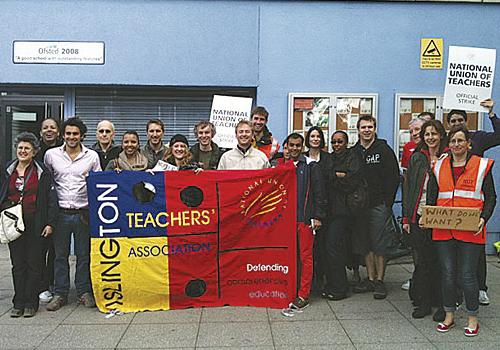 Striking teachers at Islington Arts and Media School