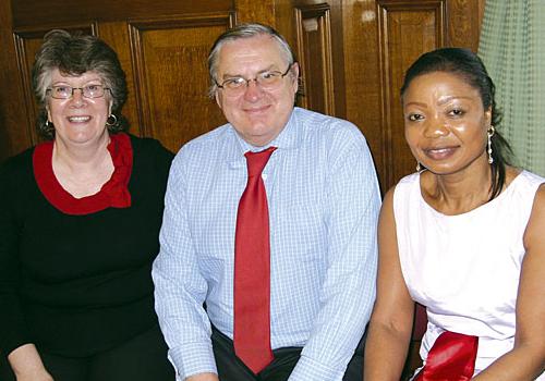 Jan Tucker (far left) with Derek Sawyer and Susan Fajana Thomas