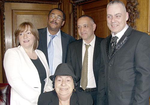 Betty with, from left, Deborah Pinnock, Louis Pinnock, Gary and Thomas Cooper