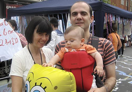 Gemi Landrove, Miguel Perez with 5-month-old  Hugo Perez