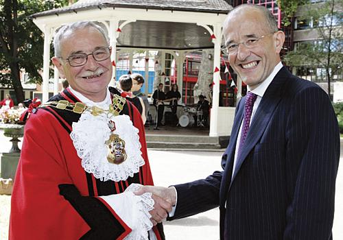 Mayor Phil Kelly with Professor Curran