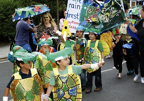 St John’s Upper Holloway School pupils take to the streets in costume