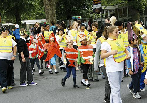 St John’s Upper Holloway School pupils take to the streets in costume