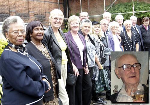 Members of the Zimmers at Alfie’s funeral on Monday. Inset: Alfie Carretta