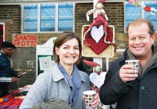 Catherine Bennett and Simon Mason at the Highbury school’s fayre