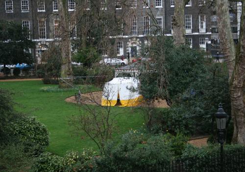 Forensic tent in Bedford Square, Bloomsbury