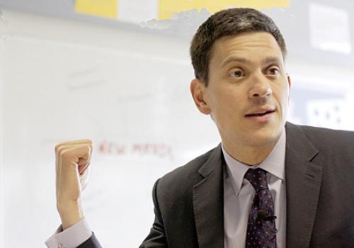 David Miliband during a trip back to his former school last year