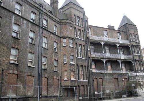 The empty National Temperance Hospital on Hampstead Road