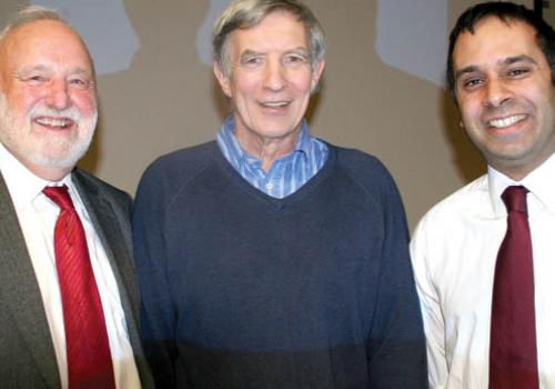 Richard Wilkinson, centre, with MP Frank Dobson and former Camden Council leader