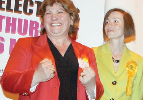 A jubilant Emily Thornberry enjoys the moment as the results are announced by re