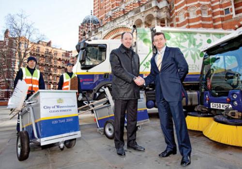 Danny Chalkley with Pascal Hauret, Veolia’s municipal operations director