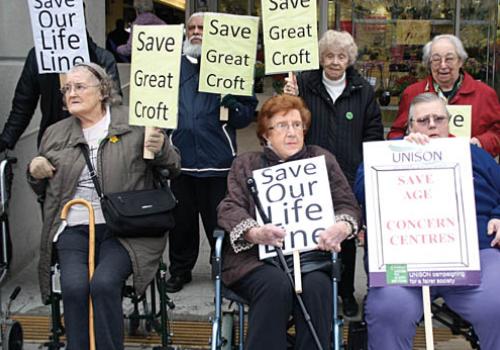 Demonstrators from the Great Croft Centre