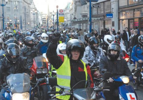 Bikers protest in central London