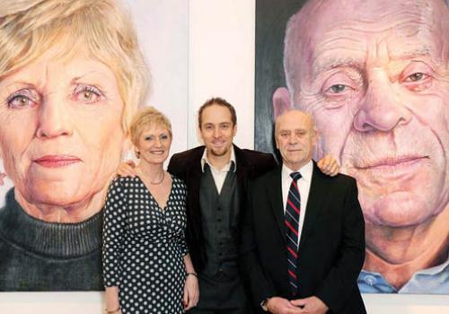 Pictured: Derren Brown with parents Chris and Bob.