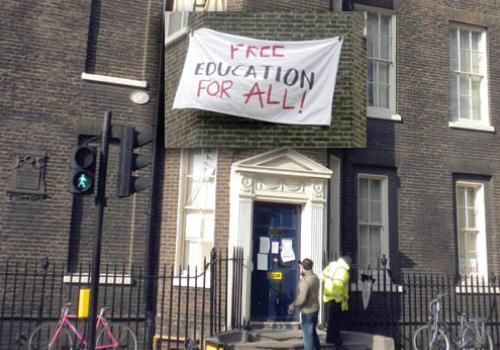 The Bedford Square building occupied by protesting students