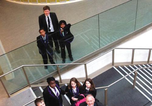 Cllr Terry Stacy on a tour of the new-look buildings earlier this week