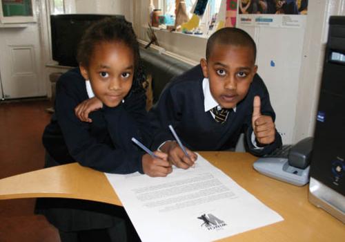 ‘Winch’ letter-writers Karol Tavares, 7 and Esrom Ephrem, 9