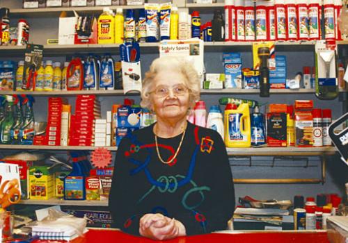 June Beechey behind the counter at Welsh’s