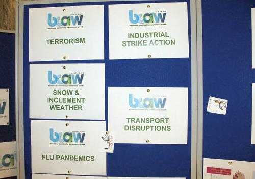 The poster warnings as part of Business Continuity Awareness Week