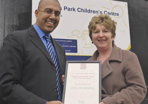 CPAG MP of the Year Karen Buck with Imran Hussain, group head of policy. 