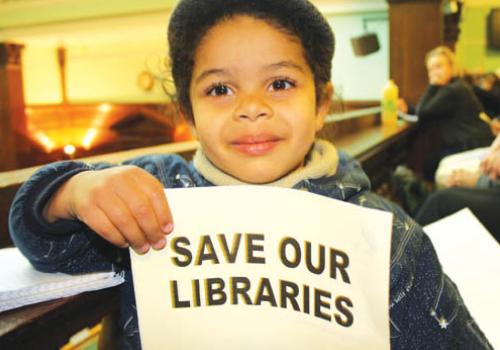 A clear message from Highgate Library user Jahleel Weisser, aged 3