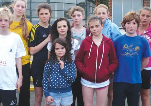 Young sports stars at Parliament Hill running track