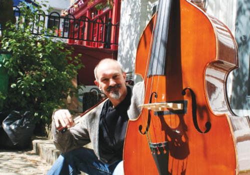 Christopher Hunter with his bass