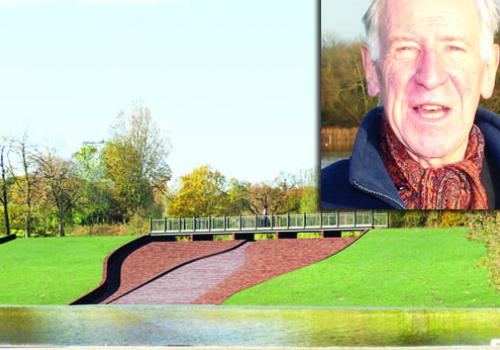 Drawing of how the £12million dam for Hampstead Heath’s. Inset: Michael Welbank 