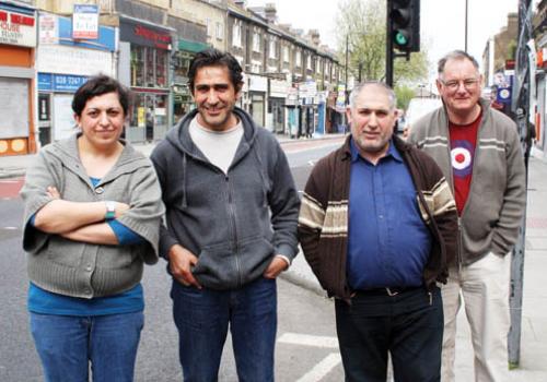 Frustrated Fortess Road traders Sally Celik, Kasim Seker, Serol Seyis and Bill S