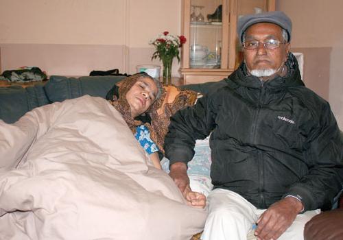 Lutfa Begum recovering with husband Aslam Ahmed