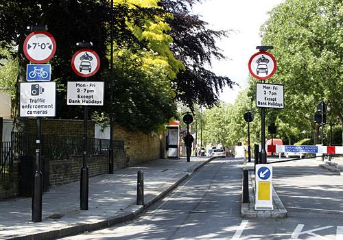 Some of the signs at entrance to Grafton Road